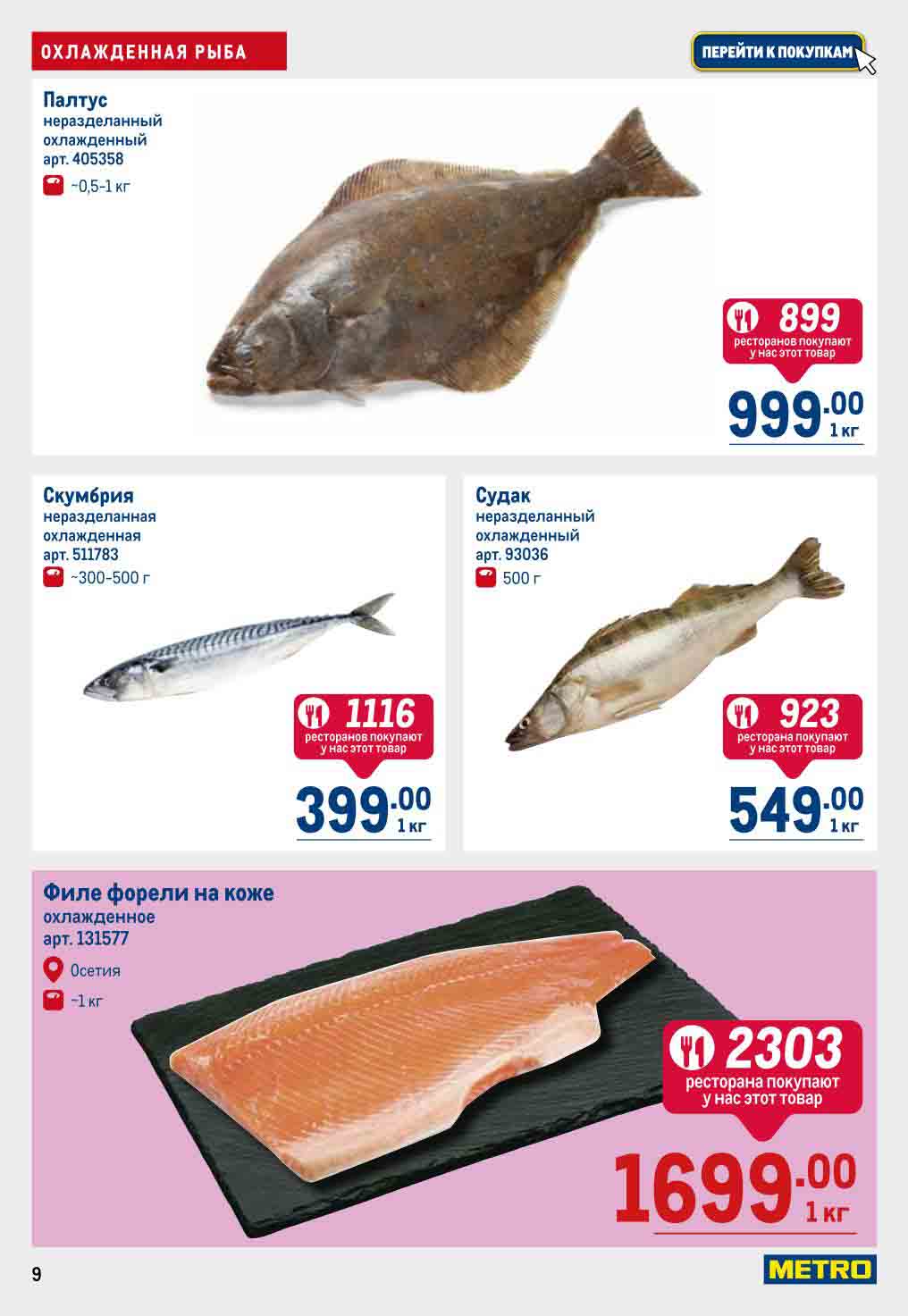 цены магазина на палтус, судак, скумбрия, форель филе